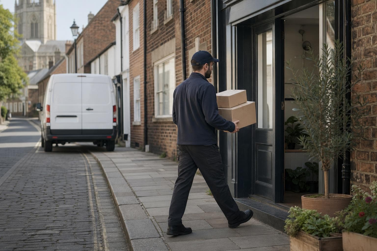 Unbranded courier vehicle ready to leave Pratts Bottom with specialist tools, documents and lightweight goods secured for direct transport